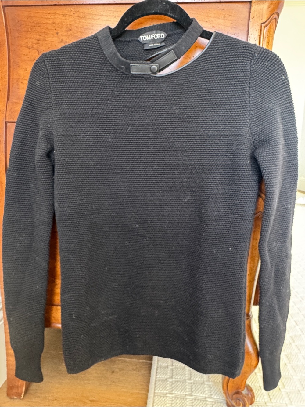 Tom Ford Black Textured Crewneck Sweater